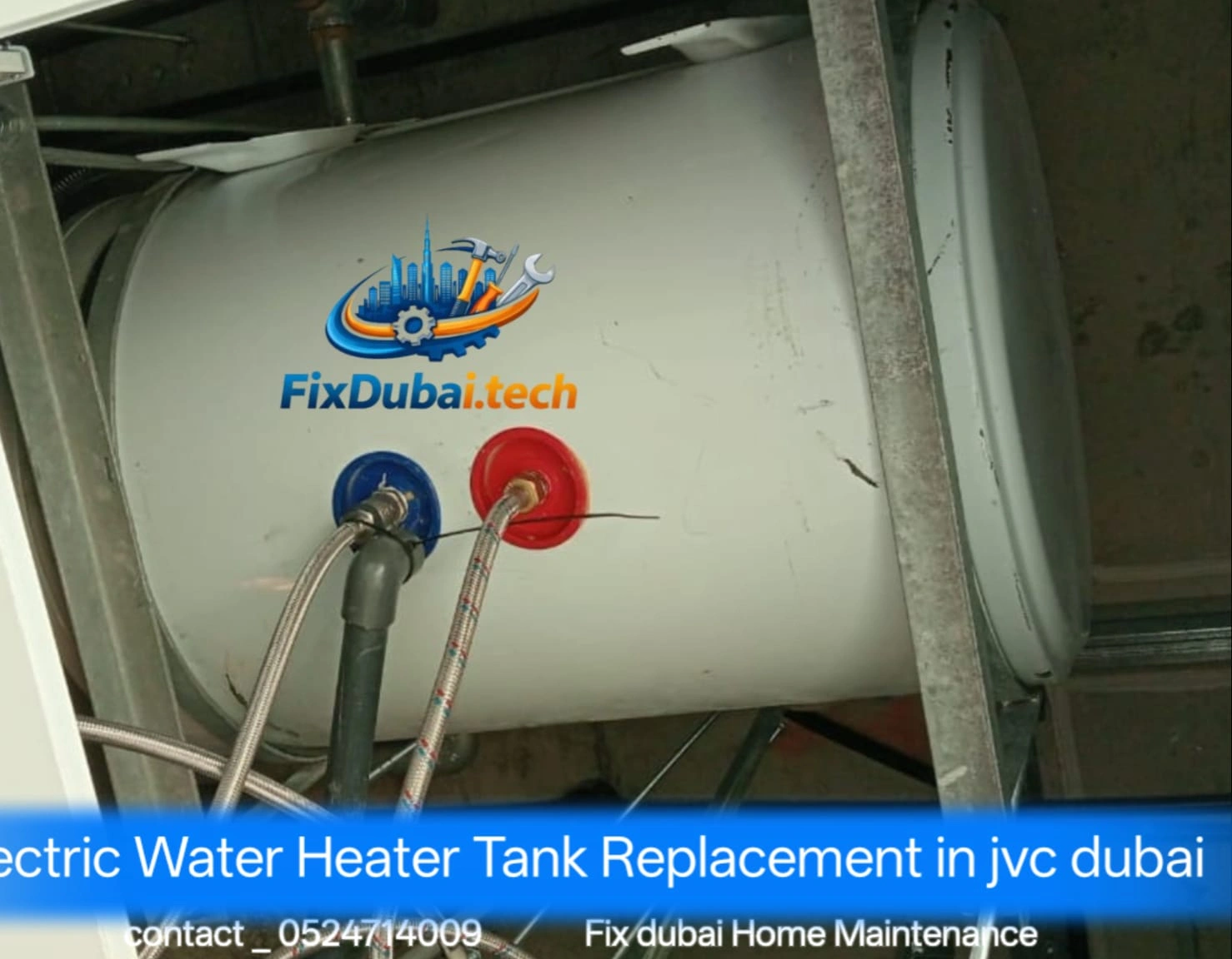 Leaking Water Heater Cylinder Tank Replacement in JVC Villas