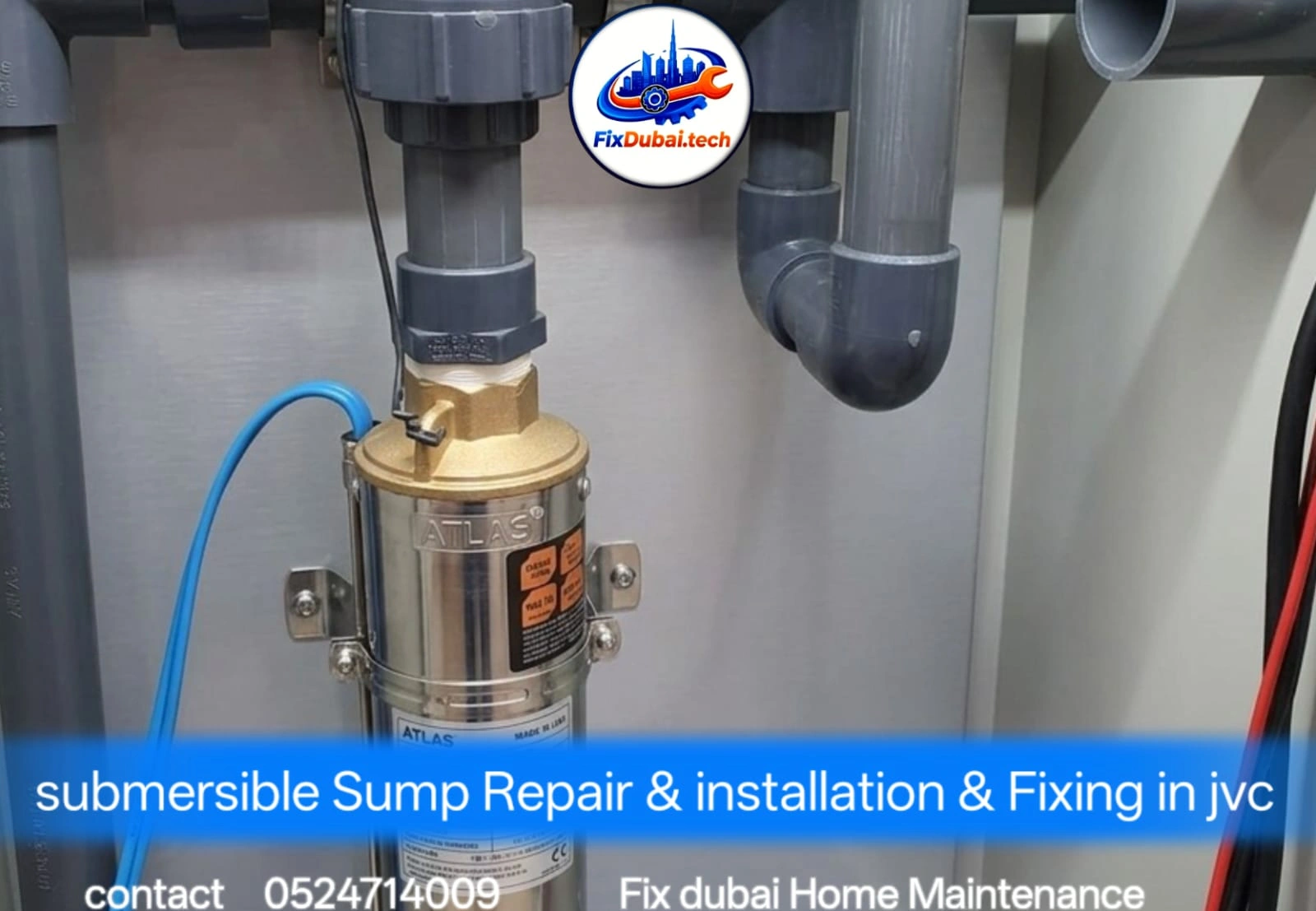 Submersible Sump Pump Repair in FIVE JVC Basement